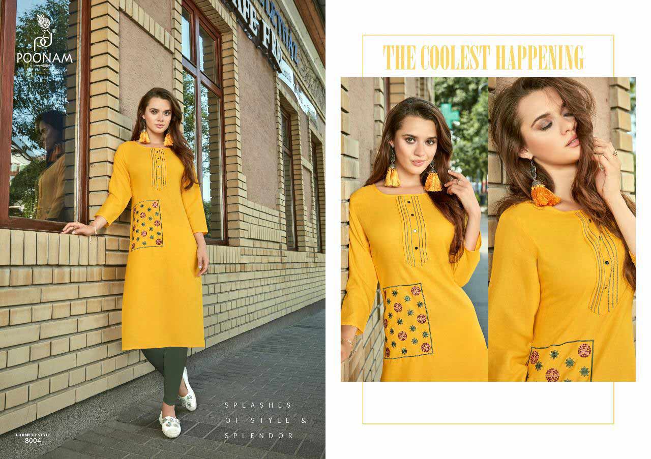 Diva Vol-8 Poonam Designer Embroidery Cotton Kurti Diva Vol-8 Poonam Designer Embroidery Cotton Kurti
